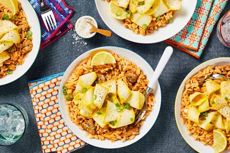 One-Pan Chicken Sausage Orzo
