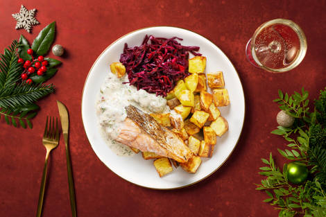 Salmon and Creamy Mustard-Chive Sauce