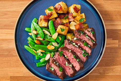 Seared Steak and Bacon Roasted Potatoes