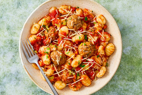 Saucy Gnocchi and Turkey Meatballs