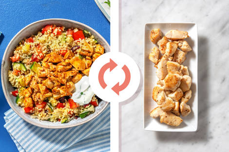 Harissa Diced Chicken Breast on Jewelled Bulgur