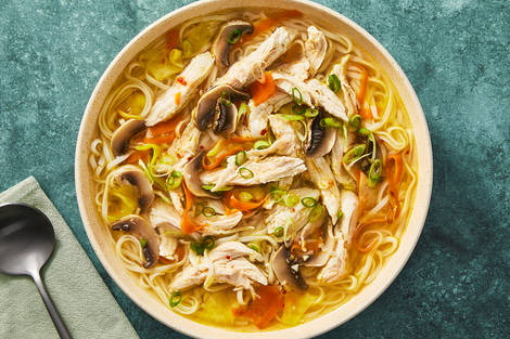 Shredded Chicken-and-Mushroom Soup