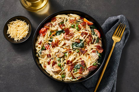 Creamy Turkey and Bacon Linguine