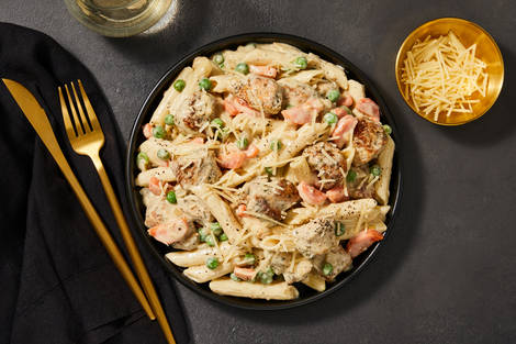 Creamy Turkey Pot Pie-Inspired Pasta