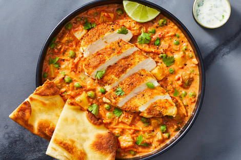 Roasted Chicken Breasts with Potato-and-Vegetable Curry