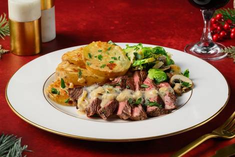 Tenderloin Steaks with Easy Scalloped Potatoes
