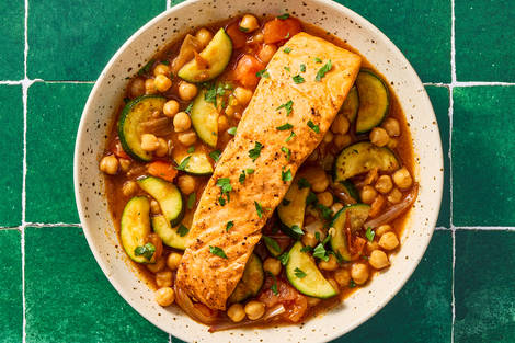 Repas futé : Double saumon poché aux épices marocaines