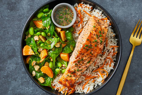 Salmon and Edamame Power Bowls