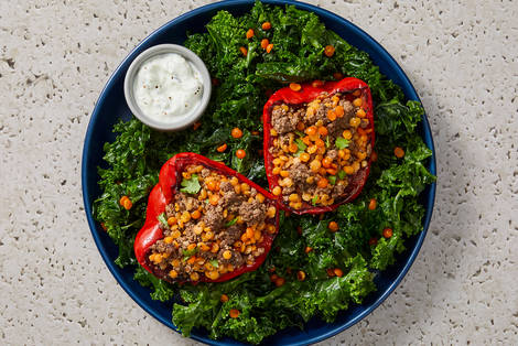 Nutritionist's Pick: Spiced Beef-and-Lentil Stuffed Bell Peppers