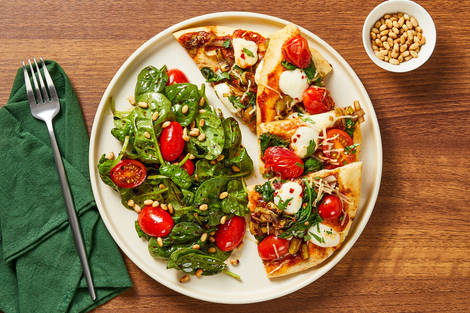 Bocconcini, Chicken Breasts and Sun-Dried Tomato Pesto Flatbreads