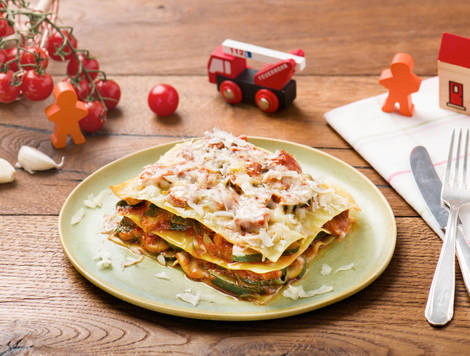 Lasagna Italia met knapperige pijnboompitten