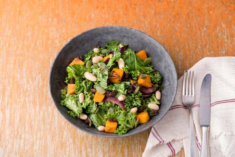 Pumpkin, Kale & Bean Cannellini Salad