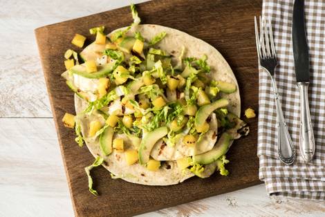 Haloumi Chapati with Pineapple Salsa