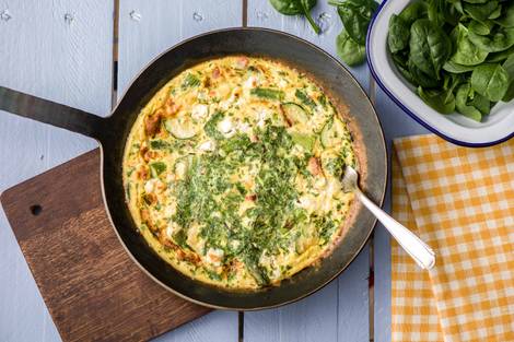 Bacon, Fetta & Zucchini Frittata