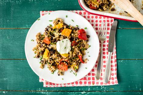 Mexican Black Bean and Buckwheat Bake