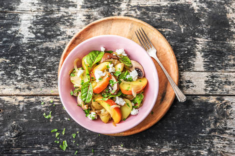 Lauwarmer Portobello-Kartoffel-Salat