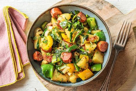 Rauchige Krakauer-Gemüse-Pfanne