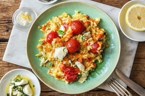 Risotto Caprese mit Zitronennote,