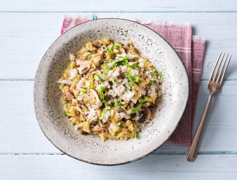Risotto d'orzo aux champignons et fromage aux fines herbes