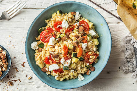 Orge mondé aux courgettes grillées