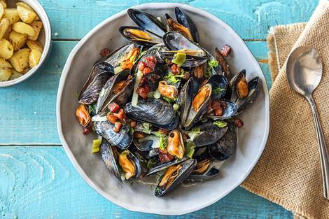 Moules aux lardons et aux grenailles