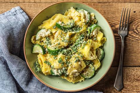 Basilikum-Pasta-Taschen