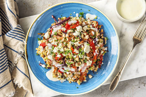 Parelcouscous met gekleurde peen