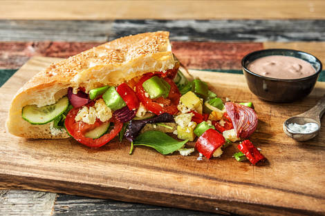 Veggie-Döner: Ofengemüse im Fladenbrot