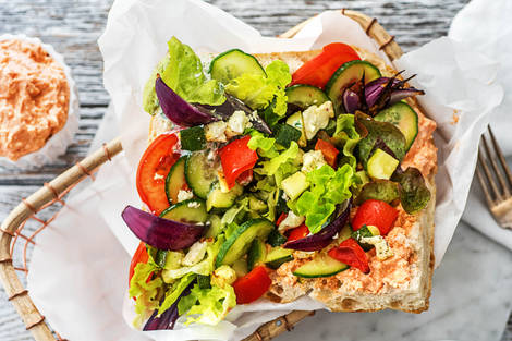 Veggie-Döner: Ofengemüse im Fladenbrot