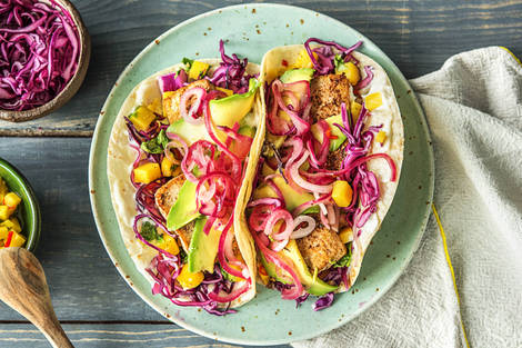 Scharfe Tacos mit mariniertem Tofu,