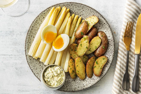 Asperges blanches et sauce gribiche