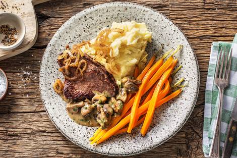Rinderhüftsteak mit Champignon-Senf-Soße