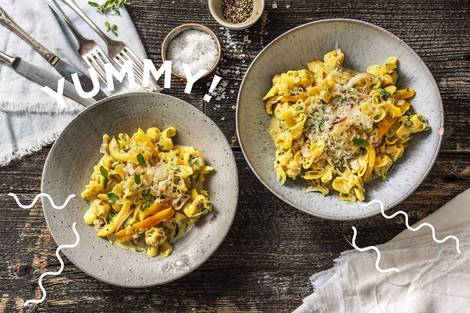 Mediterrane Fiorelli mit Pilzfüllung