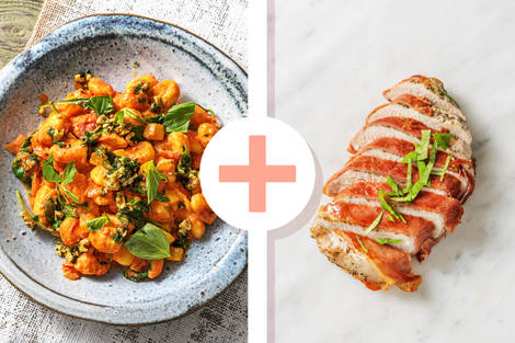 Gnocchi in cremiger Tomaten-Spinat-Soße