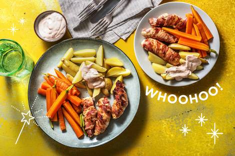 Einfache Bacon-Hähnchen-Sticks