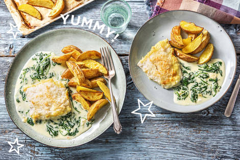 Seehecht in Spinat-Sahne-Soße