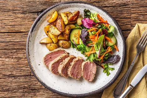 Saftiges Schweinefilet mit Senfkruste