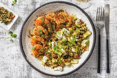 Grote garnalen in citroen-knoflookmarinade