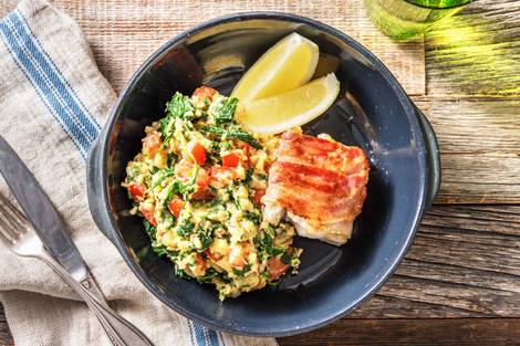 Filet d'églefin au citron et au lard