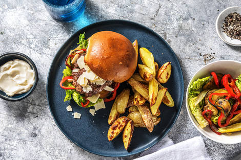 Mediterraner Rindfleischburger