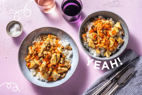 Cremiges Hähnchen Frikassee