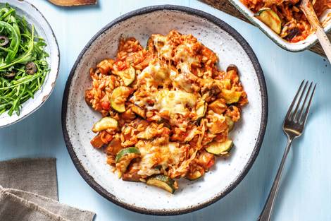 Scharfer Auflauf mit Orzonudeln