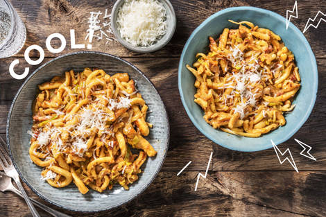 Spätzle mit cremiger Tomatensoße