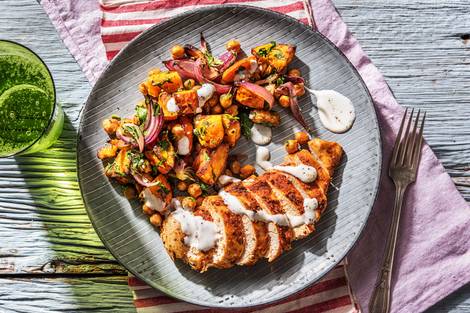 Würziges Ofen-Harissa-Hähnchen