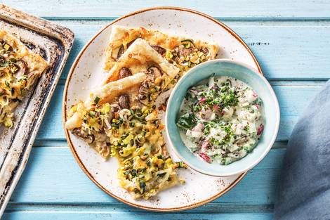 Tarte mit Porree & Champignons