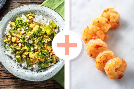 Curry mit grünem Spargel & extra Garnelen