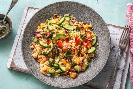 Sommerlicher Orzo-Salat mit Nektarine