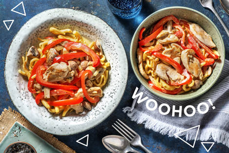 Cremiges Hähnchengeschnetzeltes