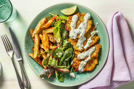 Maisbratlinge mit mexikanischem Salat