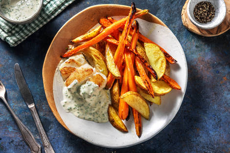 Schelvisfilet met bieslooksaus